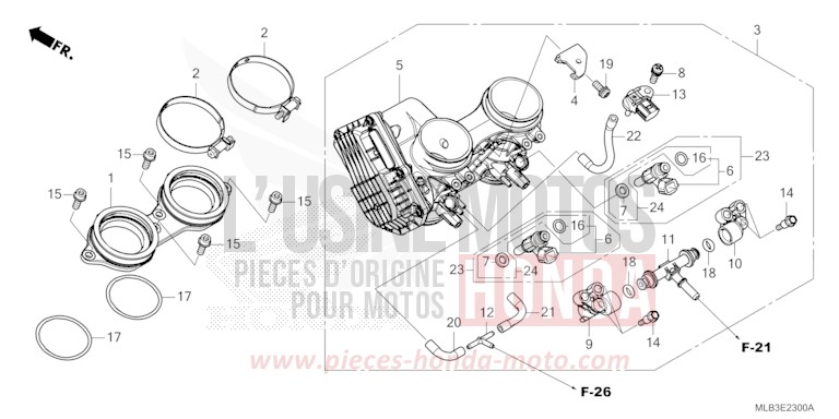 DROSSELKLAPPENGEHAEUSE von Hornet 750 GLINT WAVE BLUE METALLIC (B197) von 2025